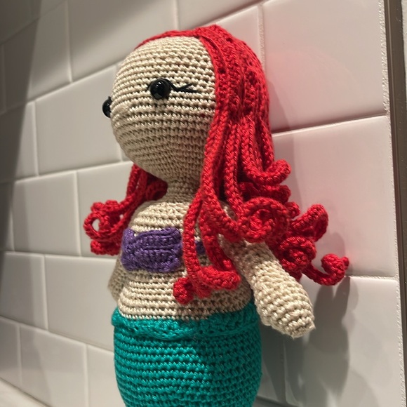 Handcrafted Ariel Little Mermaid Doll Crochet Decor Toy Disney Sea Ocean - Picture 13 of 13